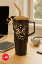 Harry Potter Plastic Tumbler With Straw(1250ML)(Black)