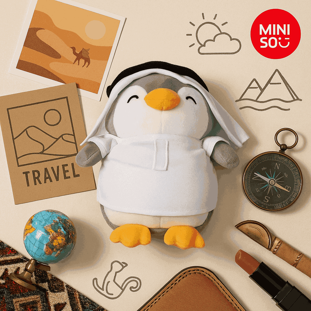 Miniso City Pen Explores The World Series Penguin Plush Toy 25CM (Middle East)