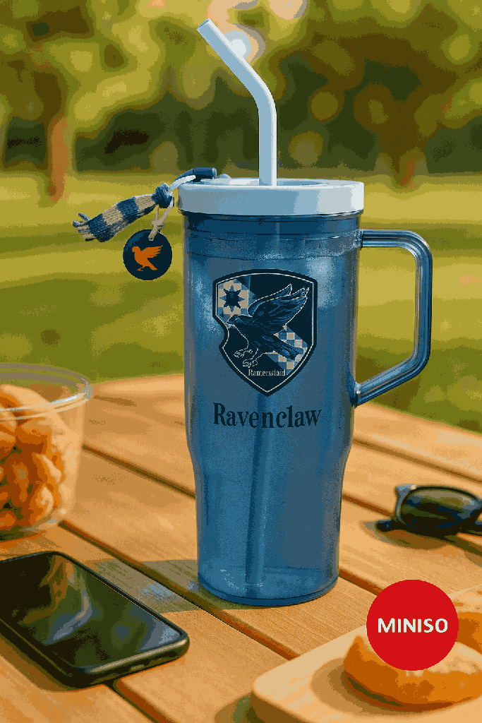 Harry Potter Plastic Tumbler With Straw(1250ML)(Blue)