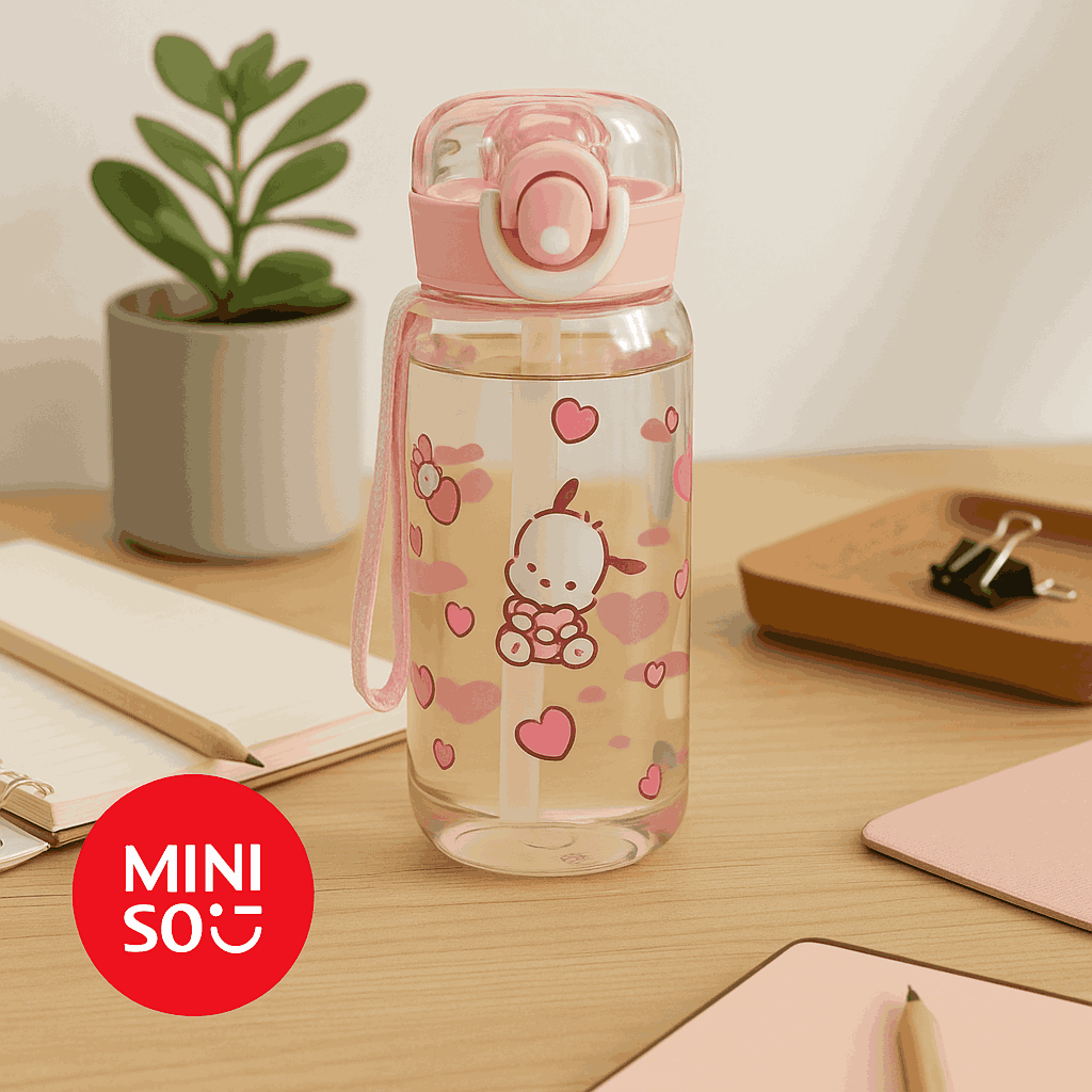 Sanrio Characters Plastic Bottle With Strap (450ML)(Pochacco)