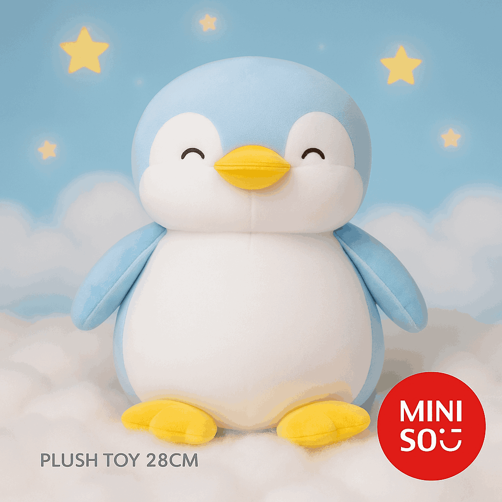 MINISO Plushies Soft Toy Penguin Plush Toy, Soft Toys for Girls & Boy 28 CM (Blue)