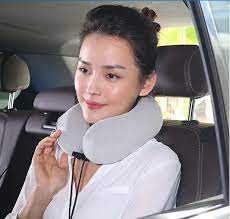 Compact Adjustable Memory Foam Neck Pillow (Gray) Miniso