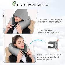Compact Adjustable Memory Foam Neck Pillow (Gray) Miniso