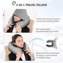 Compact Adjustable Memory Foam Neck Pillow (Gray) Miniso