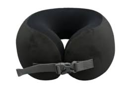 Solid Color Series Adjustable Memory Foam Neck Pillow (Black)