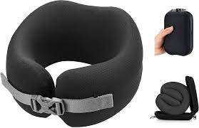 Solid Color Series Adjustable Memory Foam Neck Pillow (Black)