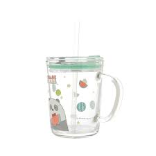 We Bare Bears Collection 5.0 Glass Cup With Straw (400ML)