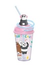 We Bare Bears Seaside Music Festival Plastic Tumbler With Swirly Straw (480ML)