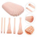 Shell Shape Storage Box Makeup Brushes Set With Mirror (Pink)Miniso