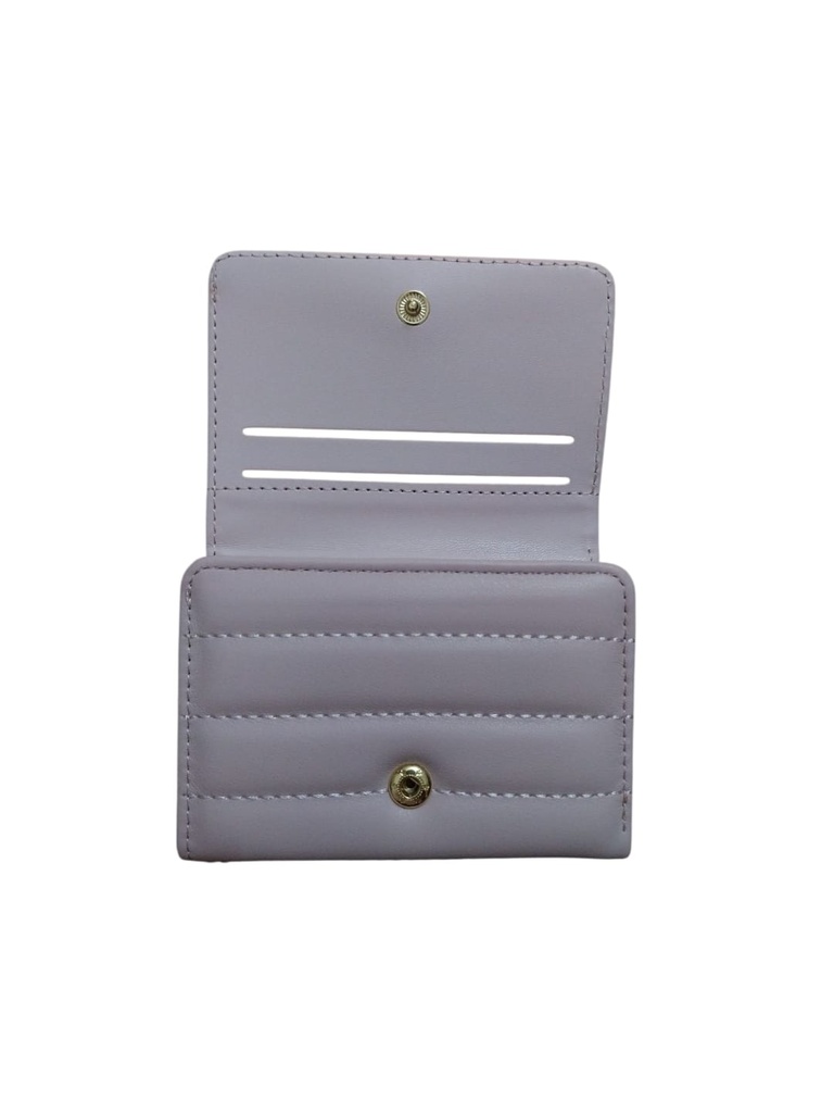 Classic Strip Tri-Fold Zip-Around Women's Wallet (Pink) Miniso