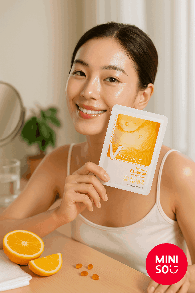Miniso Essence Facial Mask(Vitamin C)Pack Of Too