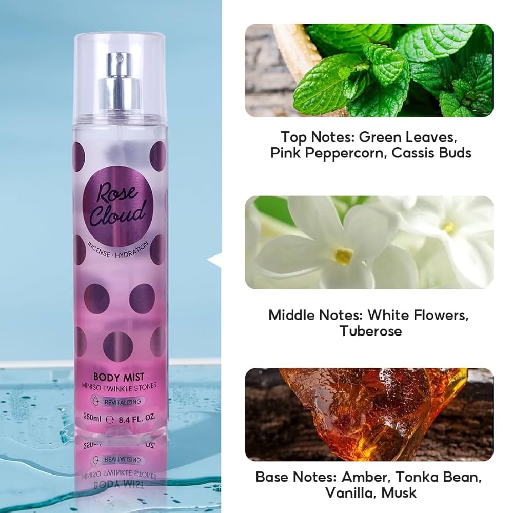Body Mist Miniso Twinkle Stones(Rose Cloud)