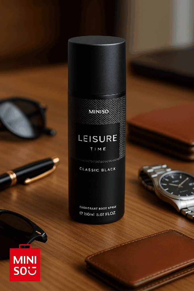 Miniso Leisure Time Perfume Deodorant Body Spray (Classic Black)