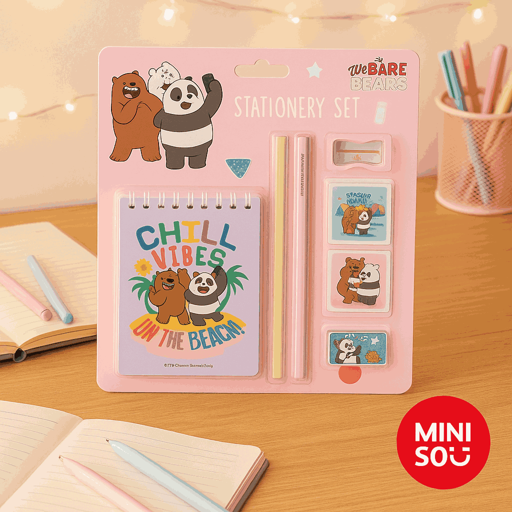 We Bare Bears Seaside Music Festival Stationery Set
