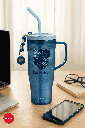 Harry Potter Plastic Tumbler With Straw(1250ML)(Blue)