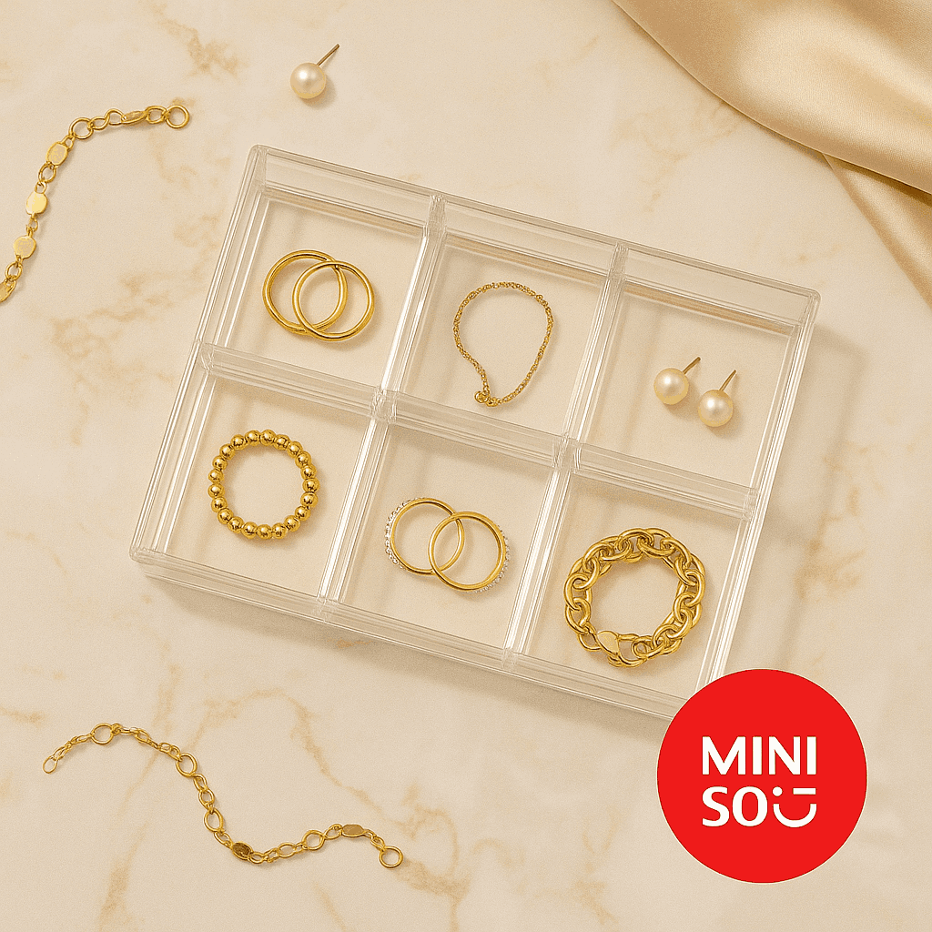 Stackable 6 Grid Ps Jewellery Organizer