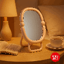 Cream Style Makeup Mirror (Round)Miniso
