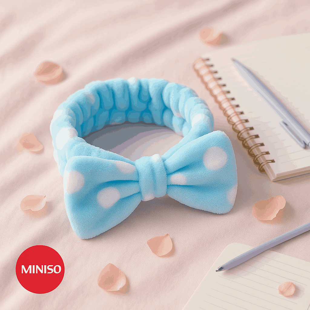 Flannel Bowknot Headband (Polka Dot)