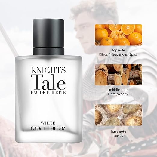 MINISO Knights Tale Eau De Toilette Beauty Cosmetic Fragrance For Men, 30Ml, White, 360-Knights-White