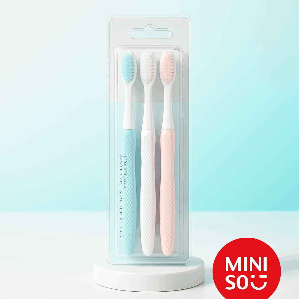 Kids Sort Bristled Toothbrushes (3 pieces) Miniso