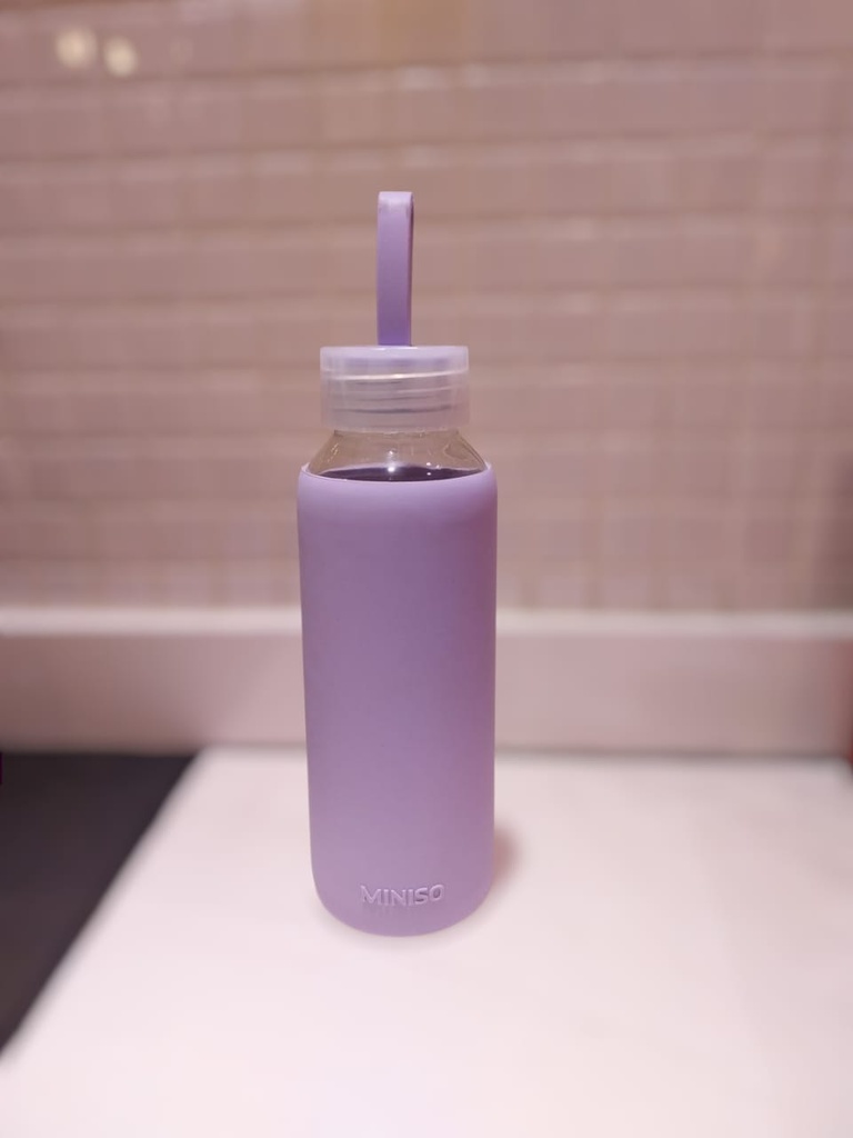 Glass Bottle with Silicone Cover 300mL(Purple)