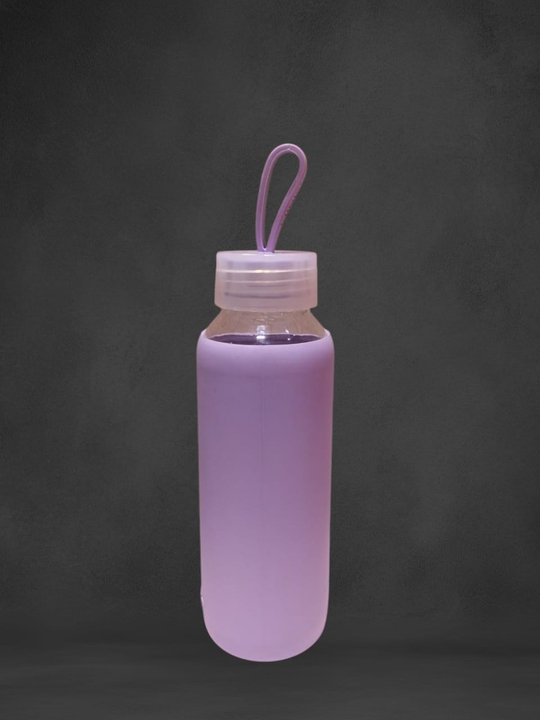 Glass Bottle with Silicone Cover 300mL(Purple)