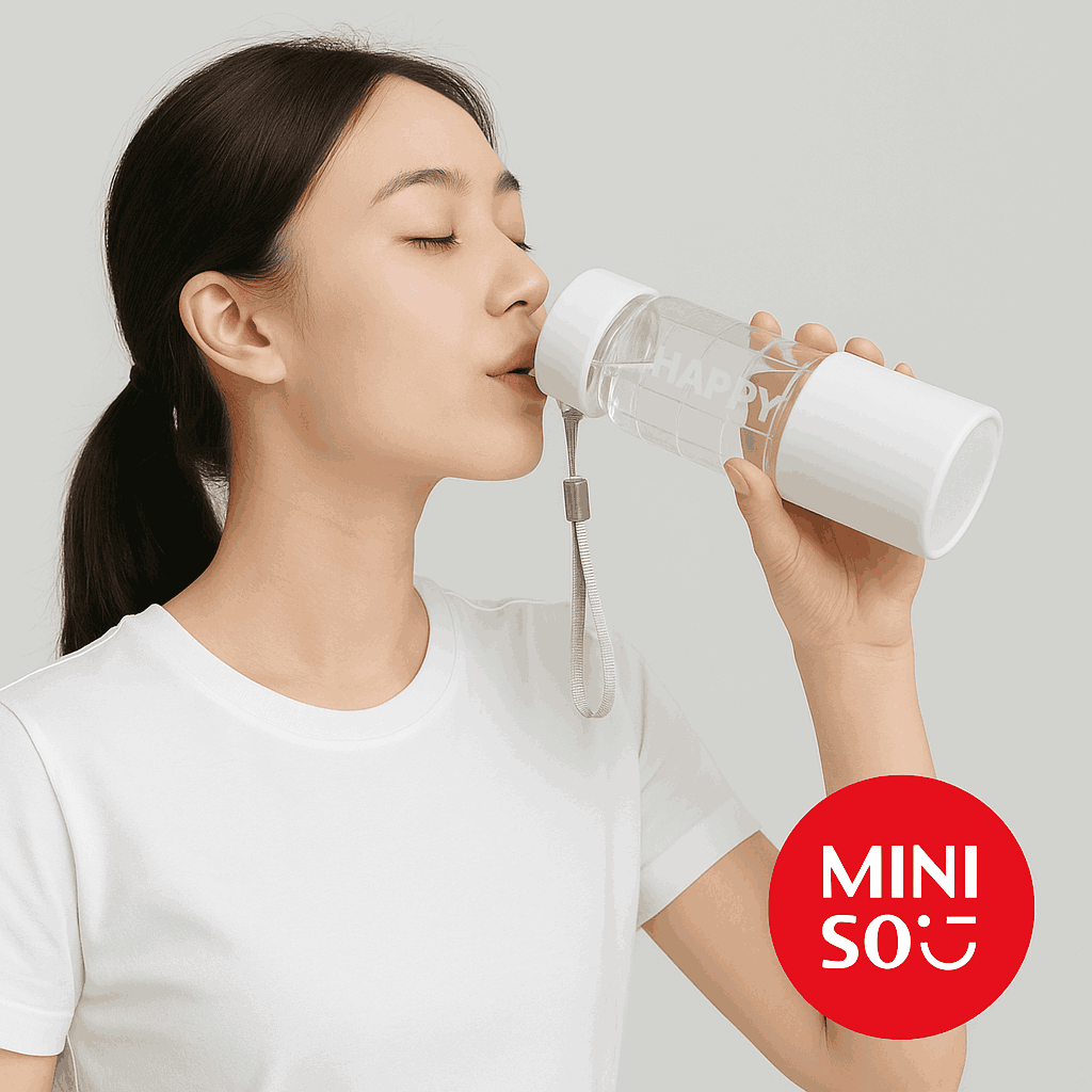 HAPPY High Borosilicate Glass Bottle with Silicone Cover 370mL(Pure White)