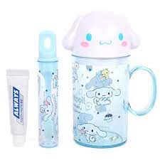 Sanrio Characters Colorful Summer Collection Toothbrush & Bathroom Cup (Clnnamoroll) Minso