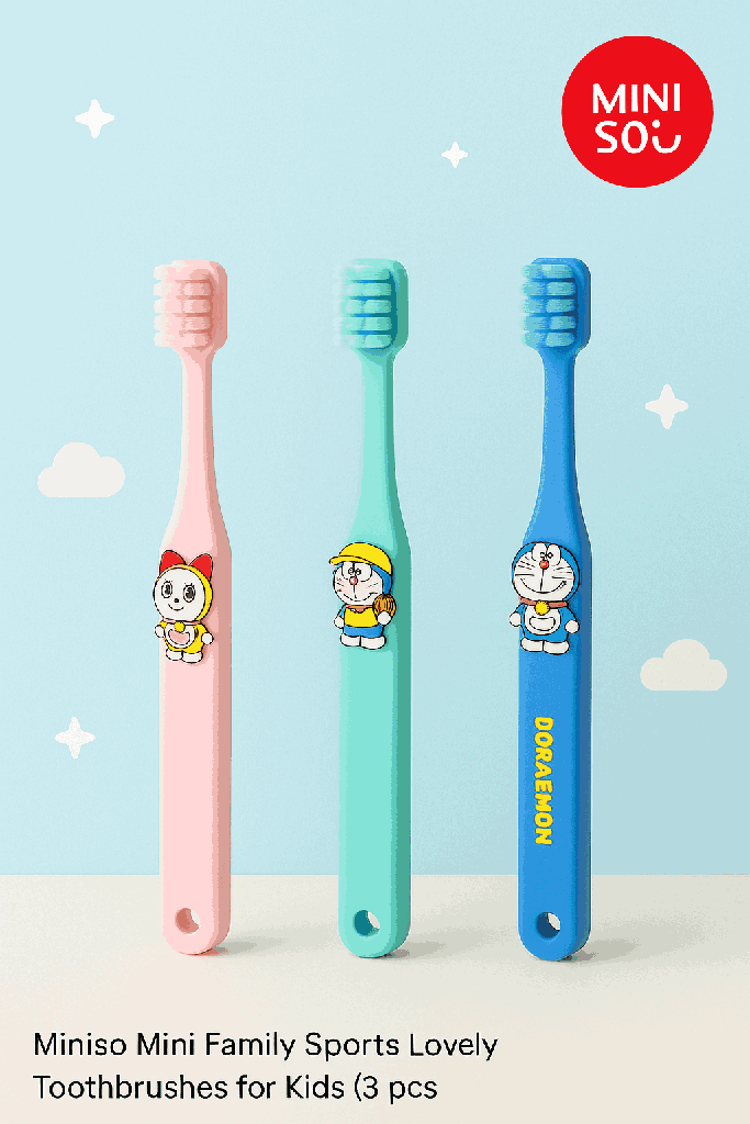 Mini Family Sports Lovely Toothbrushes for Kids (3 pcs)