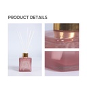 MINISO Glass Scent Diffusers,Home Fragrance Flameless Essential Oil With Diffuser Sticks,Fabulous Day Series(Rose Charming,Pink)