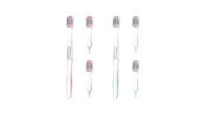 Toothbrush with Replaceable Heads (1 Handle & 3 Heads), Random Colors