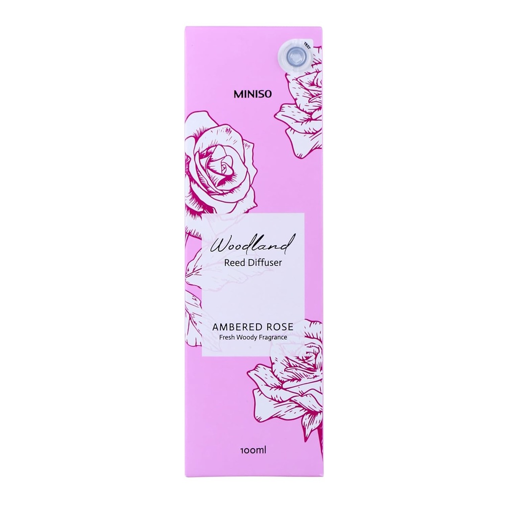 MINISO Woodland Home Fragrance Flameless Essential Oil with Diffuser Sticks Room Freshener for Home, Bedroom, Living Room, Ambered Rose