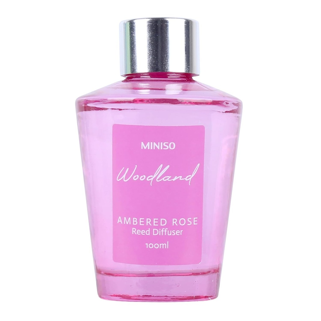 MINISO Woodland Home Fragrance Flameless Essential Oil with Diffuser Sticks Room Freshener for Home, Bedroom, Living Room, Ambered Rose