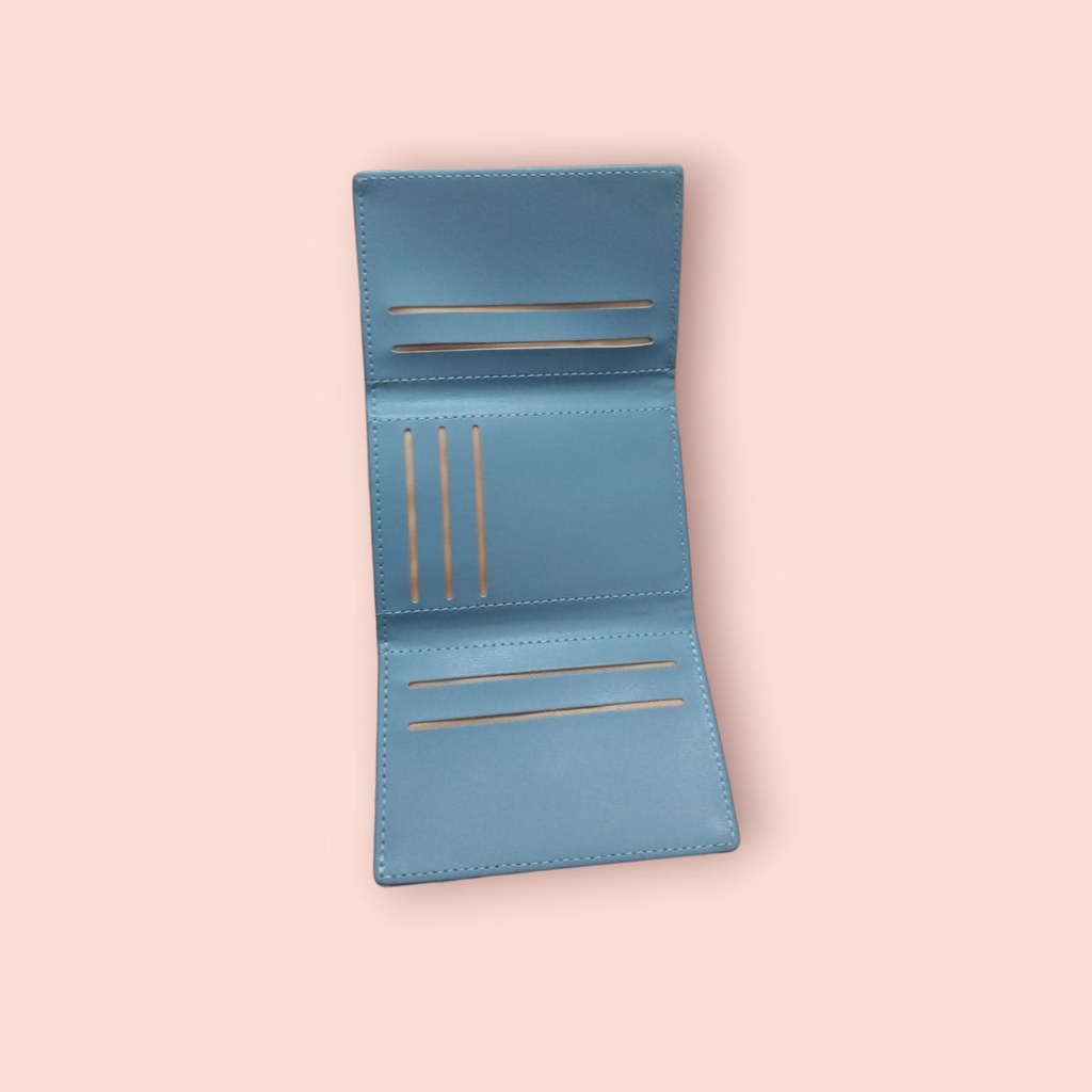 Flower Series Tri-Foil Women's Wallet (Blue) Miniso
