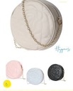 Rose Quilted Round Crossbody Bag With Chain (Pink)