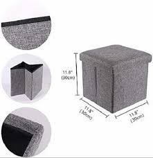 Square Folding Ottoman Storoge Box (Grey)