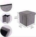Square Folding Ottoman Storoge Box (Grey)