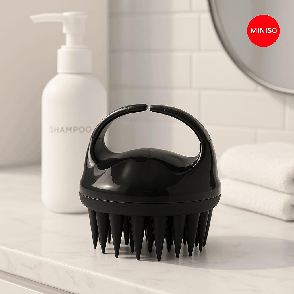 Shampoo Brush With Extra Long Bristles (Black)