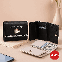Woman,s Sweet Bunny Small Trifold Wallet (Black)
