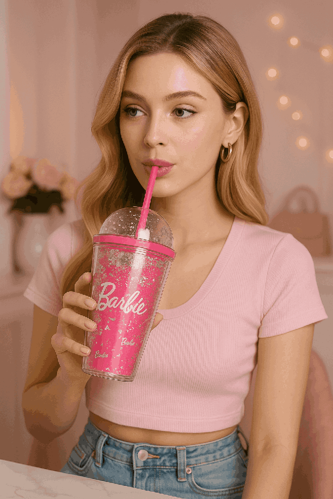 Barbie Collection Double Wall Straw 600ML