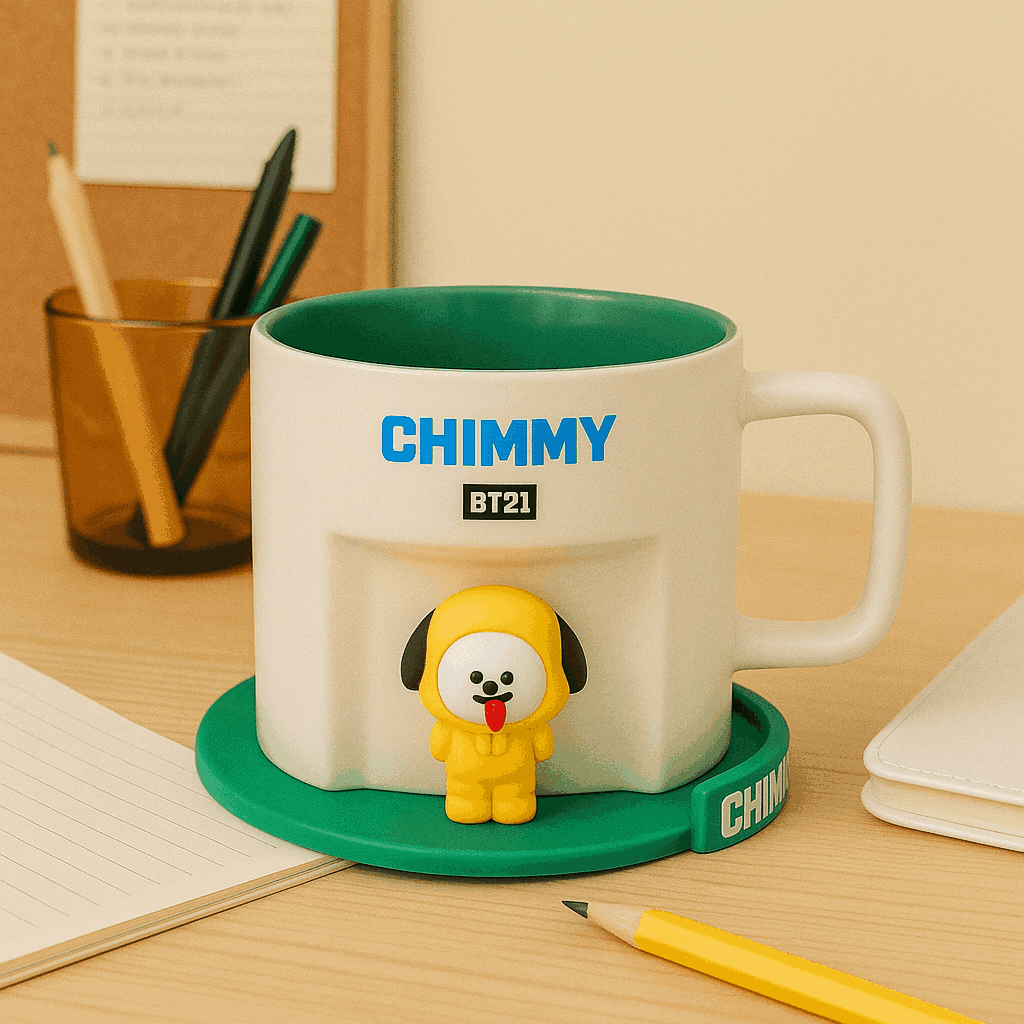 BT21 Collection Cartoon Ceramic Cup With Coaster (450ML)
