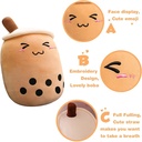 Beverages Series Milk Tea Pillow with Little Bear Straw(Coffee) 