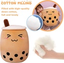 Beverages Series Milk Tea Pillow with Little Bear Straw(Coffee) 