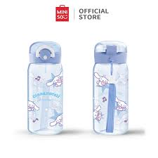 Sanrio Characters Plastic Bottle With Strap (450ML)(Cinnamoroll)