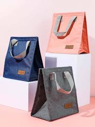 Solid Color Lanch Lunch Bag (Navy Blue) Miniso