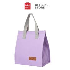 Solid Color Lanch Lunch Bag (Pale Purple) Miniso
