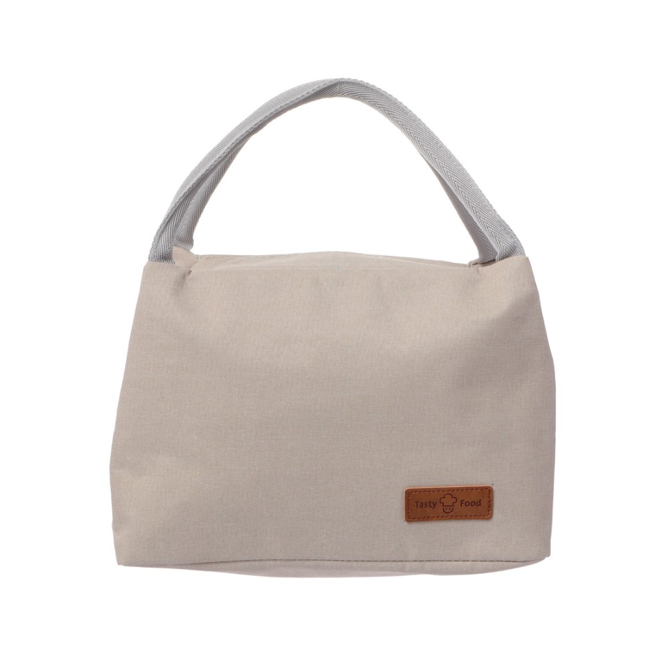 Large Capacity Solid Color Lunch Bag (Grey)