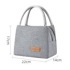 Large Capacity Solid Color Lunch Bag (Grey)