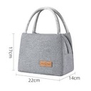 Large Capacity Solid Color Lunch Bag (Grey)
