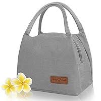 Large Capacity Solid Color Lunch Bag (Grey)